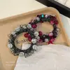 Elástico de Cabelo Exquisito com Contas de Cristal de Luxo Leve de Nicho para Mulheres, Acessório de Cabelo Versátil e Elegante com um Toque de Alto Padrão, Adequado para Rabos de Cavalo