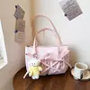 Bolso de Hombro Tipo Cuadros Estilo Coreano 2026 Nueva Moda Lazo Tela Oxford Versátil Casual Bolso de Mano para Hombro