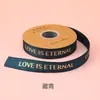 En stock Cinta de Hilo con Letras Inglesas Bronceadas de 1 CM Flor Cinta Decoración de Pastel Regalo Hecho a Mano DIY Cinta de Alta Densidad