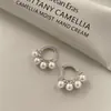 Pendientes Pequeños de Perlas de Alto Gama Estilo Francés Círculos Geométricos Tachuelas Moda para Mujer Versátil Temperamento Pendientes Minimalistas Accesorios