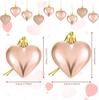 Qixi - Joyas en forma de corazón galvanizadas transfronterizas de 24 piezas, joyería con forma de corazón para San Valentín, decoración artesanal para bodas y fiestas