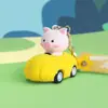Llavero colgante de coche de arrastre para animales pequeños genuino original, lindo coche de juguete de dibujos animados, colgante para bolso, venta al por mayor