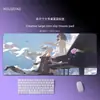 Alfombrilla de ratón de anime de chica bidimensional, grande, engrosada, con borde antideslizante y bloqueo de borde, protección de muñeca para juegos de ordenador, alfombrilla para teclado, alfombrilla de escritorio