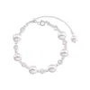Pulseira com Contas Pérola Rosa Manta, Pulseira de Luxo Leve de Nicho para Mulheres, Joias de Contas Esfera de Diamante Exquisite de Alta Qualidade Atacado
