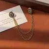 Nova Broche de Corrente Vintage Minimalista para Mulheres, Broche de Girassol de Bronze, Acessório Unissex para Terno e Casaco Atacado