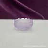 Portavelas Creativo de Vidrio de Colores con Forma de Flor de Loto, Adorno Decorativo Romántico con Luz de Vela, Portavelas de Mantequilla, Base de Loto