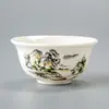 Xícara de Porcelana Branca para Chá Kung Fu, Xícara Pessoal para Degustação de Chá, Tigela de Chá, Xícara Individual de Cerâmica Pintada à Mão Azul e Branca para Mestre, Xícara de Vidro para Pu'Er