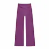 Calça Fitness de Yoga Reta de Cintura Alta, Calça Casual Wide-Leg para Mulheres, Calça Esportiva Longa Solta para Pilates Corrida