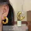 Aretes de Acero con Pin Ovalado Irregular Exagerado Europeo y Americano para Mujer, Nicho, Simples, de Nueva Moda