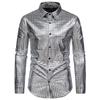 Amazon Nuevo Gig Vestido de Escenario Bronceado Banquete Moda Camisa de Manga Larga para Hombre A371