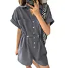 Mono de Trabajo de Verano para Mujer, Estilo Coreano, Nueva Cintura con Cordón, Adelgazante, Estilo Fresco y Salado, Pantalones Casuales de Pierna Ancha, Exportación