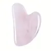 Kit de Belleza Rodillo Masajeador Raspador de Jade con Forma de Corazón de Cristal Rosa para Lifting Facial y Antiedema Venta al por Mayor