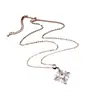 Collar Colgante Ajustable Flor de Zirconia Estilo Francés, Exquisito y Versátil, Cadena para Suéter Estilo Lujo Ligero, Collar de Moda y Elegante para Mujer