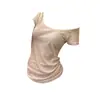[En Stock + Calidad Original] Camiseta de Manga Corta de un Solo Hombro para Mujer, Top Dulce y Picante de Chica para Verano