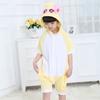 Macacão de Bebê Verão e Outono Romper de Dinossauro de Manga Curta Pijama de Uma Peça Cartoon Animal para Meninas e Meninos