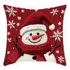 Funda de Cojín Navideño Bordado Imitación Rojo y Blanco Funda de Cojín Festivo Funda de Cojín Decorativa Navideña para Sala de Estar En Stock Venta al por Mayor