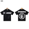 Marca Tendência High Street Europeia e Americana Hell Star Vintage Lavado Velho Casual Solto Manga Curta Moletom com Capuz Calças Terno