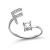 Anillos Cruzados Joyería Creativa para Mujeres Anillos Ajustables Abiertos Anillos de 26 Letras Venta al por Mayor Estilo Europeo y Americano