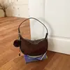 Bolso bandolera moderno y sencillo para el día a día, bolso de hombro casual único de nicho coreano, bolso tipo dumpling versátil de gamuza de moda