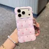 Adecuado para funda de teléfono Apple 17, funda a cuadros tridimensional de pompón ondulado, funda simple de lunares para iPhone 18 PRO tipo nube