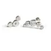 Pendientes de Hueso de Oreja de Titanio F136 Curvos de Cinco Eslabones Incrustados con Zirconia Clavos para Hueso de Oreja G23 Aleación de Titanio Joyería para Piercings Pendientes para Labio