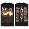 Camiseta con temática de la era temprana de Slipknot (Arte de Miembro de la Banda + Número Icónico "870621345" + Dios)
