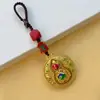 Pingente Chaveiro de Metal de Alta Qualidade, Cabacinha Oca, Estilo Chinês Cinnabar, Ornamento Fofo