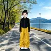 Conjunto de pantalones cargo elegantes para niñas, nueva ropa de otoño para niños, conjunto de dos piezas de estilo coreano fresco y chic para niñas pequeñas