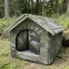 Refugio para Gatos Callejeros Transfronterizo, Casa para Perros Exterior Impermeable de Tela Oxford Cerrada, Casa para Gatos Cálida de Invierno, Suministros para Gatos