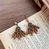 Pendientes de Colgante de Concha Estilo Étnico Vintage Pendientes Versátiles de Personalidad de Moda Pendientes Exquisitos con Sentido de Diseño de Nicho