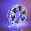 Luces de fuegos artificiales solares transfronterizas con ocho funciones, luces decorativas navideñas de cielo estrellado, luces de cadena impermeables para ambiente exterior