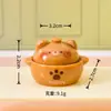 Cazuela de Animales de Dibujos Animados Lindos Accesorios de Resina DIY Casa de Muñecas Comida Miniatura Juguetes Mini Adornos de Escritorio Hechos a Mano