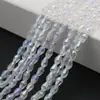 Contas Facetadas de Cristal com Furos, Contas Soltas de Vidro Gota d'Água, Materiais e Acessórios para Pulseira de Joias DIY, Atacado em Estoque