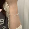 Pulsera Saina S925 de plata con efecto superpuesto brillante para mujer, pulsera básica simple de tres capas, venta al por mayor de fábrica