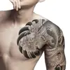 Adesivo de Tatuagem Meio Braço Estilo Japonês Colorido Flor no Peito Braço Impermeável Duradouro Realista Não Refletivo