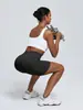 Shorts esportivos de cintura alta com levantamento de glúteo transfronteiriços para mulheres, shorts de fitness respiráveis e de secagem rápida, shorts de ioga nude com sensação de pêssego no bumbum