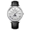 Nueva Moda Más Vendido Calendario de Tres Ojos Cielo Estrellado Luna Reloj para Hombre Correa de Cuero para Hombre Venta al por Mayor Suministro Exclusivo Transfronterizo