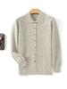 Cárdigan de Lana 100% Pura para Hombre, Negocios, Cuello POLO, Suéter de Cachemira, Chaqueta, Otoño e Invierno, Solapa Casual Simple, Base