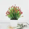 Flor Artificial de Simulación Nórdica Rosa Gypsophila Planta en Maceta Sala de Estar Arte Floral Adorno Pequeño Oficina Planta Mini Decoración del Hogar