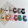Invierno Nuevo Niños Lindo Animal Dibujos Animados Tejidos a Mano con los Dedos Guantes de Lana Cálidos para Bebé Cinco Dedos