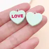 Colgante con Forma de Corazón de Melocotón de Seis Colores de Resina para el Día de San Valentín, Cartas de Amor, Cadena para Teléfono Móvil DIY, Pendientes, Accesorios de Joyería