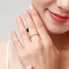 Anel de Moda Meio Círculo de Moissanita em Prata de Lei 925 Anel Simples de Fileira Design de Nicho Estilo Ins Versátil Estilo Quente Transfronteiriço