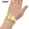 WT-B678 Pulseira Personalizada Novo Estilo Abertura Grande Unissex para Homens e Mulheres Joia de Latão Banhada a Ouro 18k