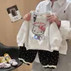 Outono de 2026 Novo Conjunto Casual Fofo de Duas Peças para Meninas, Moletom de Manga Longa Estilo Coreano