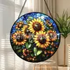 Colgante de Cristal de Flor de Girasol Cruzada Adorno Colgante de Cristal para el Hogar Decoración de Ventana Atrapasoles para el Jardín