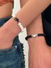 Presente de Pulseira de Casal para o Dia dos Namorados Corda de Mão Tecida à Mão Pulseira Magnética de Amor para Homens e Mulheres Amizade Corda Vermelha Transfronteiriça