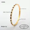 Joyería para Manos Europea y Americana Anillo Geométrico Corte de Línea Árbol de la Vida Diamante de Barro Incrustado Accesorios de Pulsera Pulsera de Acero de Titanio para Mujeres
