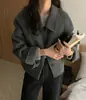 Casaco de lã chic coreano de nicho para o inverno