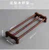 Suporte de bambu para xícaras de chá, suporte de madeira maciça ébano para xícaras de chá, suporte para secar xícaras de conferência em casa, vários estilos, suporte para conjunto de chá