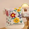 Toalla Funda de Almohada Bordada Flor Estilo Pastoral Floral Almohada de Sofá Bordada Cojín Decorativo de Cabecera Oficina Soporte Lumbar